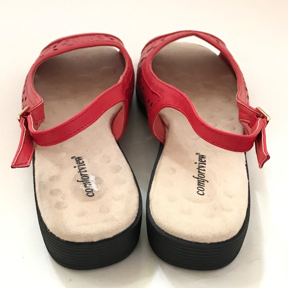 COMFORTVIEW Red Comfort Sandals Slingback Mary Women’s Size 9.5 WIDE WIDTH - Picture 8 of 16
